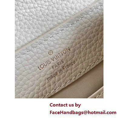 Louis Vuitton Taurillon leather Capucines Mini Bag M23944 Quartz White 2025