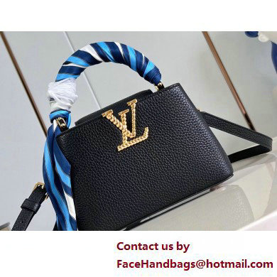 Louis Vuitton Taurillon leather Capucines Mini Bag M24673 Black 2025