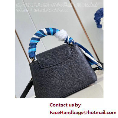 Louis Vuitton Taurillon leather Capucines Mini Bag M24673 Black 2025