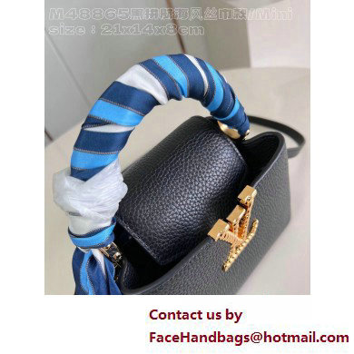 Louis Vuitton Taurillon leather Capucines Mini Bag M24673 Black 2025