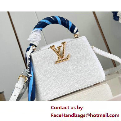 Louis Vuitton Taurillon leather Capucines Mini Bag M24673 Snow White 2025