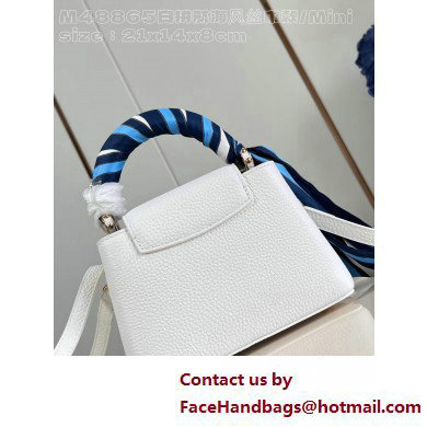 Louis Vuitton Taurillon leather Capucines Mini Bag M24673 Snow White 2025