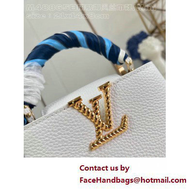 Louis Vuitton Taurillon leather Capucines Mini Bag M24673 Snow White 2025