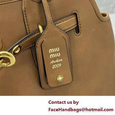 MIU MIU aventure nappa leather bag 5BG291 CARAMEL 2025