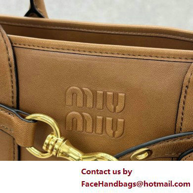 MIU MIU aventure nappa leather bag 5BG291 CARAMEL 2025