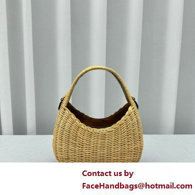 MIU MIU wander wicker hobo bag 5BC125 TAN/CARAMEL2025