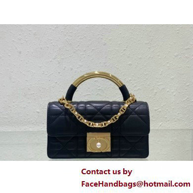 Mini Dior Ange Bag in Black Macrocannage Calfskin 2025