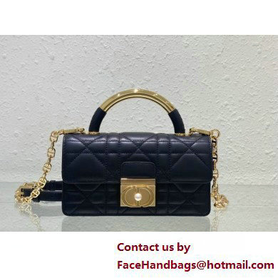 Mini Dior Ange Bag in Black Macrocannage Calfskin 2025