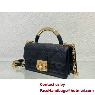 Mini Dior Ange Bag in Black Macrocannage Calfskin 2025