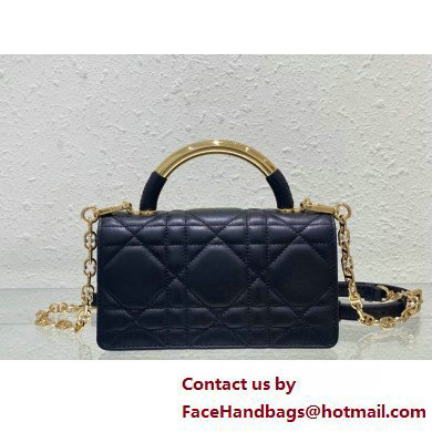 Mini Dior Ange Bag in Black Macrocannage Calfskin 2025