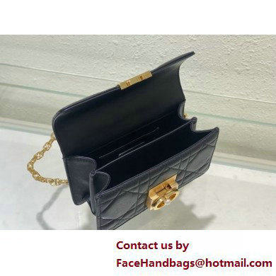 Mini Dior Ange Bag in Black Macrocannage Calfskin 2025