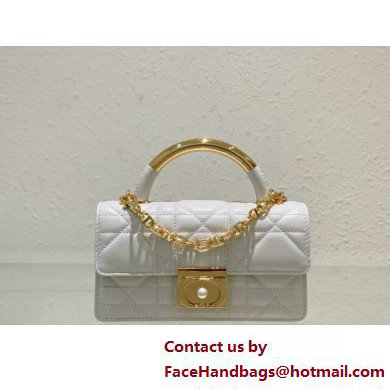 Mini Dior Ange Bag in white Macrocannage Calfskin 2025