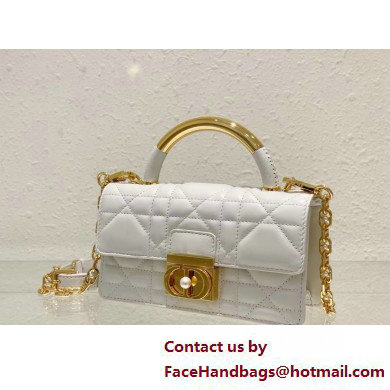 Mini Dior Ange Bag in white Macrocannage Calfskin 2025