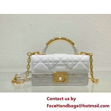 Mini Dior Ange Bag in white Macrocannage Calfskin 2025