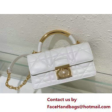 Mini Dior Ange Bag in white Macrocannage Calfskin 2025