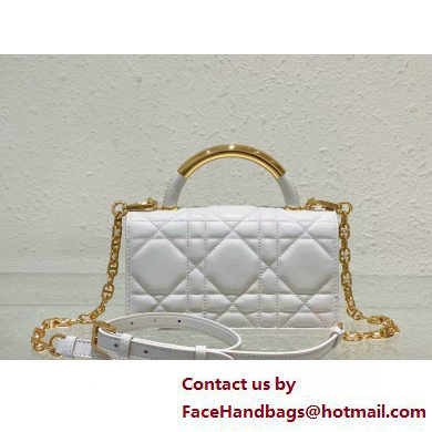 Mini Dior Ange Bag in white Macrocannage Calfskin 2025