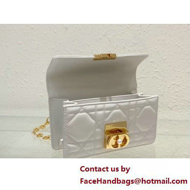 Mini Dior Ange Bag in white Macrocannage Calfskin 2025