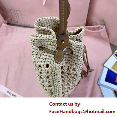 Miu Miuwoven raffia mini bag beige 2025