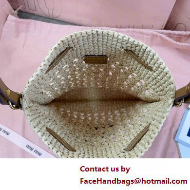 Miu Miuwoven raffia mini bag beige 2025