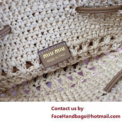 Miu Miuwoven raffia mini bag beige 2025