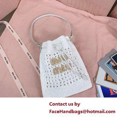 Miu Miuwoven raffia mini bag white 2025