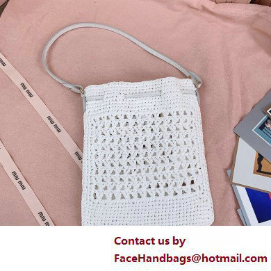 Miu Miuwoven raffia mini bag white 2025