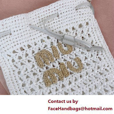 Miu Miuwoven raffia mini bag white 2025