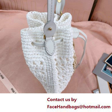 Miu Miuwoven raffia mini bag white 2025