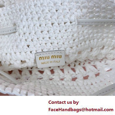 Miu Miuwoven raffia mini bag white 2025