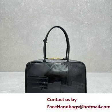 Miu Miu leather patchwork bag 5BB117 black 2025