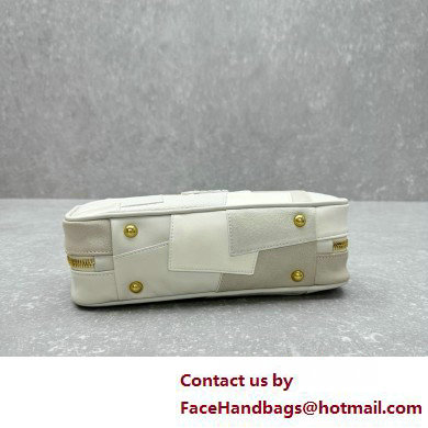 Miu Miu leather patchwork bag 5BB148 white 2025