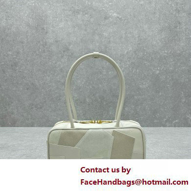 Miu Miu leather patchwork bag 5BB148 white 2025