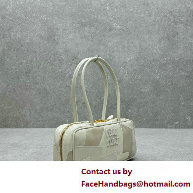 Miu Miu leather patchwork bag 5BB148 white 2025