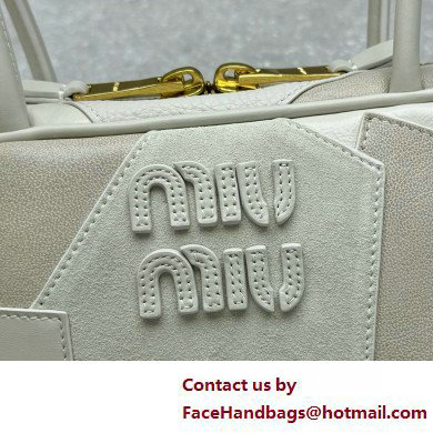 Miu Miu leather patchwork bag 5BB148 white 2025