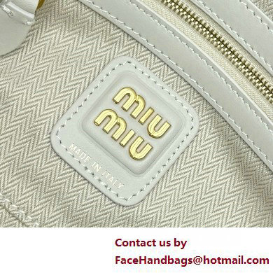 Miu Miu leather patchwork bag 5BB148 white 2025