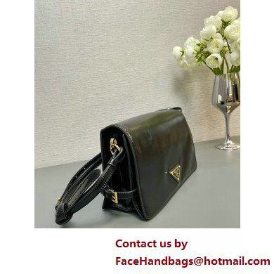 PRADA Leather shoulder bag 1BD082 BLACK 2025