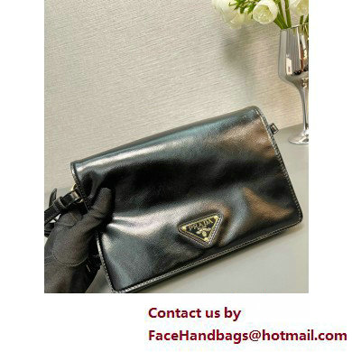 PRADA Leather shoulder bag 1BD082 BLACK 2025