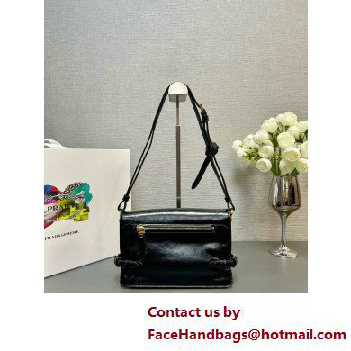 PRADA Leather shoulder bag 1BD082 BLACK 2025