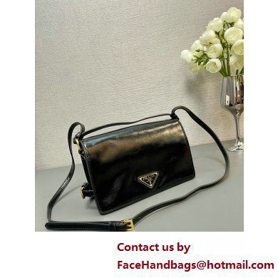 PRADA Leather shoulder bag 1BD082 BLACK 2025