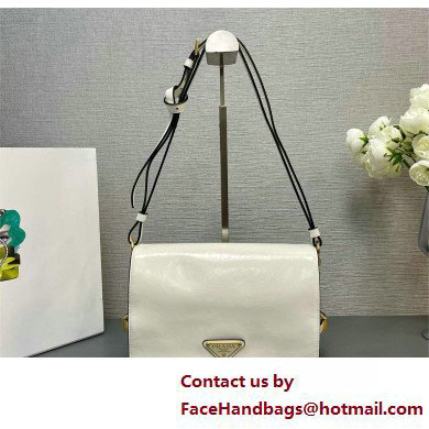 PRADA Leather shoulder bag 1BD082 WHITE 2025 - Click Image to Close