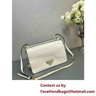 PRADA Leather shoulder bag 1BD082 WHITE 2025