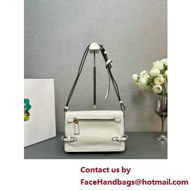 PRADA Leather shoulder bag 1BD082 WHITE 2025