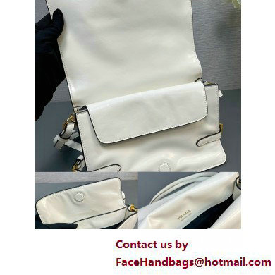 PRADA Leather shoulder bag 1BD082 WHITE 2025