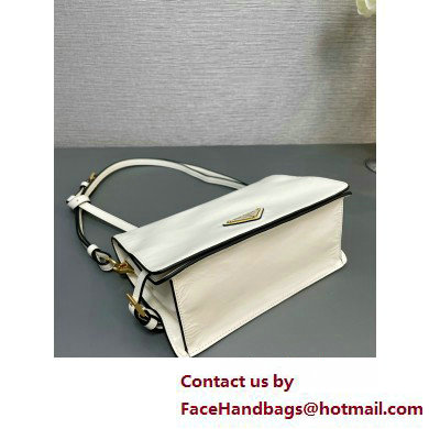 PRADA Leather shoulder bag 1BD082 WHITE 2025