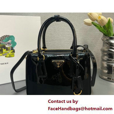 Prada Galleria patent leather mini bag 1BA906 Black 2025