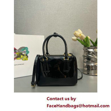 Prada Galleria patent leather mini bag 1BA906 Black 2025