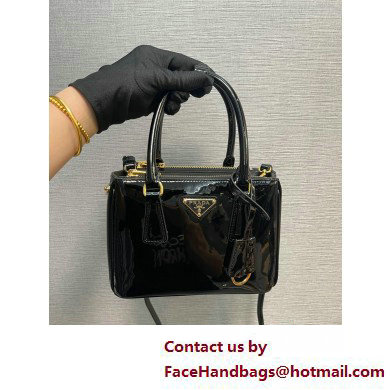 Prada Galleria patent leather mini bag 1BA906 Black 2025