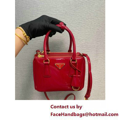 Prada Galleria patent leather mini bag 1BA906 Red 2025