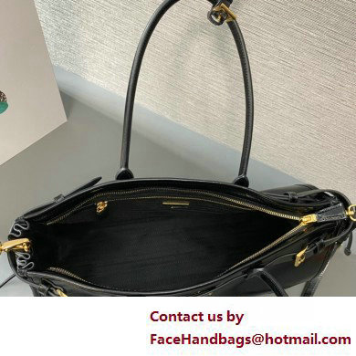 Prada Large leather handbag 1BA433 Black 2025