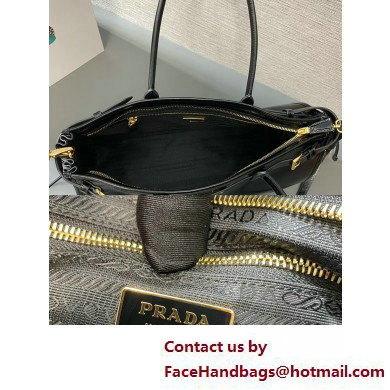 Prada Large leather handbag 1BA433 Black 2025